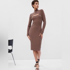 Gap Mockneck Cutout Sweater Dress